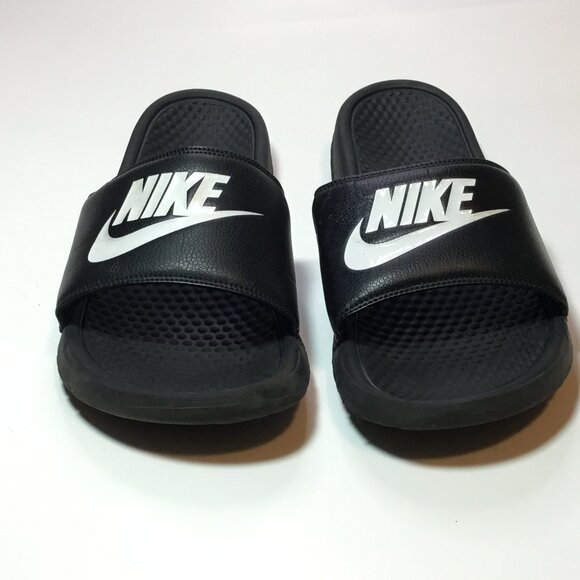 Nike Sandals Mens 12 Benassi JDI Classic Slide Black Slip On Casual 343880-090 - Picture 1 of 8